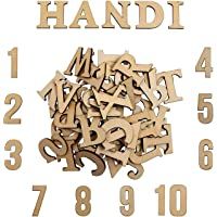 Letras de Madera y Números de Madera (124 piezas) - Juego de Letras Mayúsculas (A-Z) y Letras Minúsculas (52 cada) con…